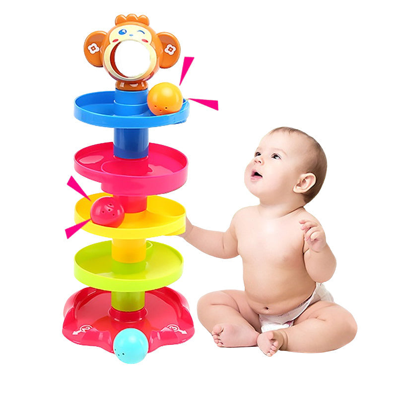 Baby Ball Drop Toy - Spinning Tower Stacking Toy with Rolling Balls, Educational Activity Toy for Toddlers & Infants