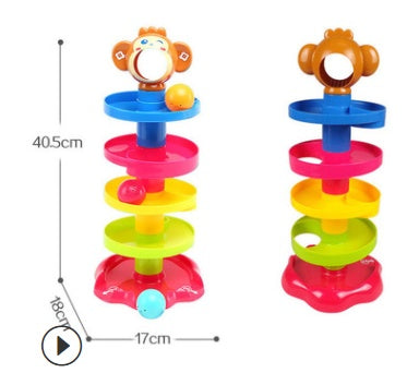Baby Ball Drop Toy - Spinning Tower Stacking Toy with Rolling Balls, Educational Activity Toy for Toddlers & Infants