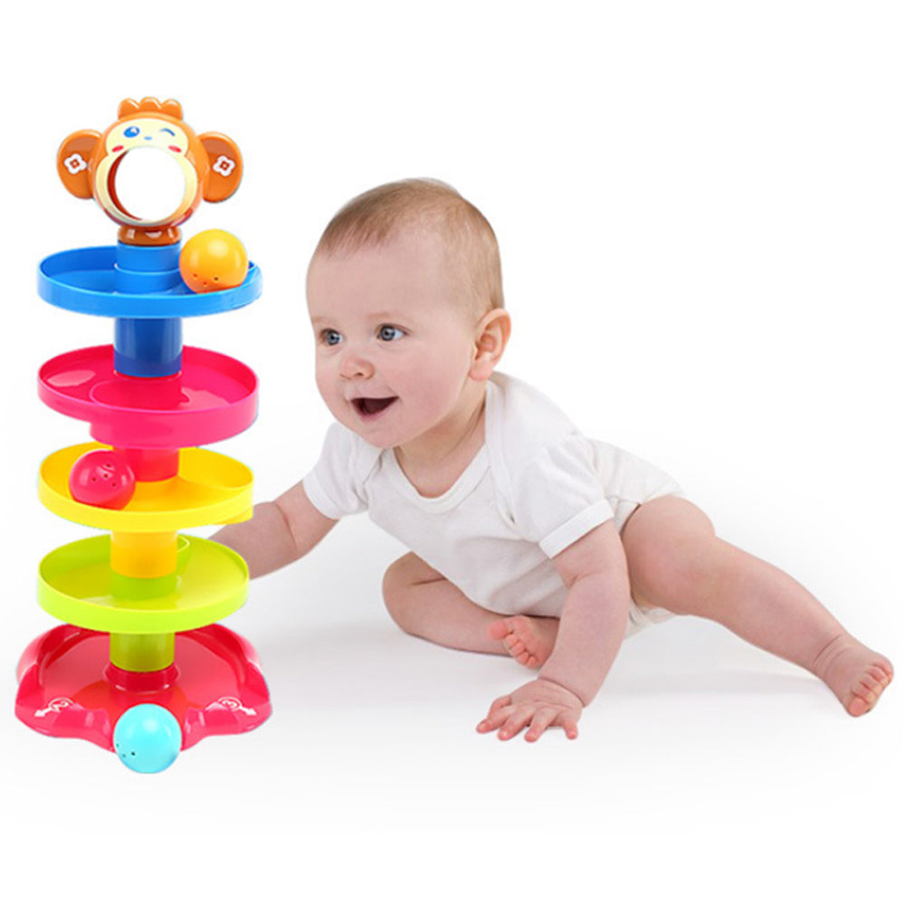 Baby Ball Drop Toy - Spinning Tower Stacking Toy with Rolling Balls, Educational Activity Toy for Toddlers & Infants