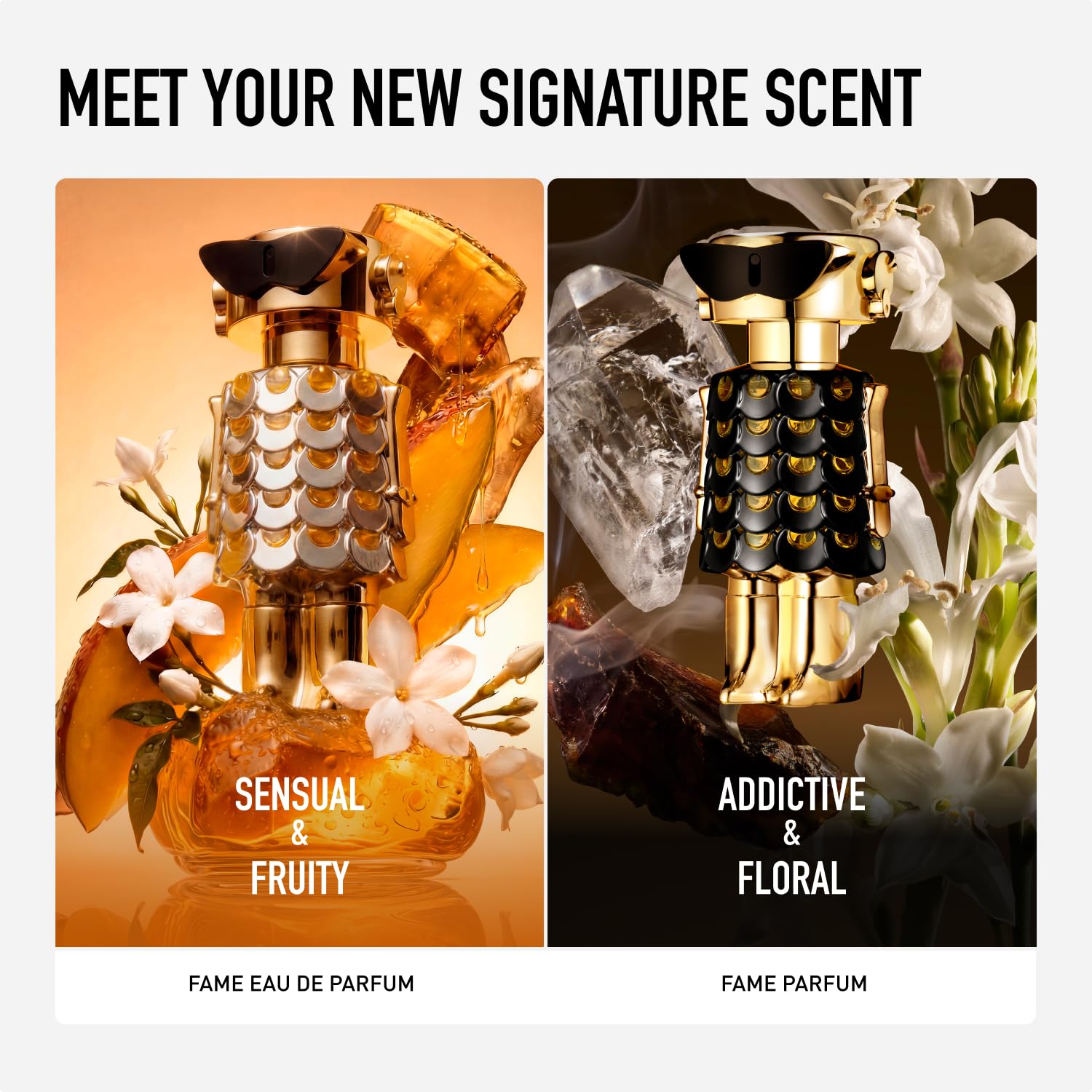 Rabanne Fame Eau de Parfum for Women - Fruity Floral Luxury Perfume with Mango, Jasmine & Incense - Long Lasting Refillable French Designer Fragrance Spray from Grasse