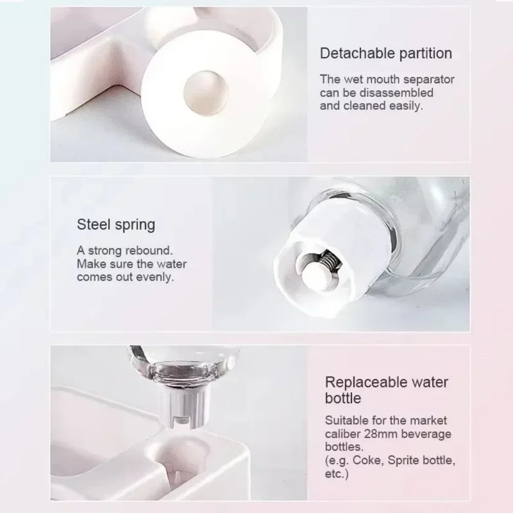 "Heart Shaped Automatic Pet Water and Food Dispenser, Self Refilling Bowl for Cats and Dogs."