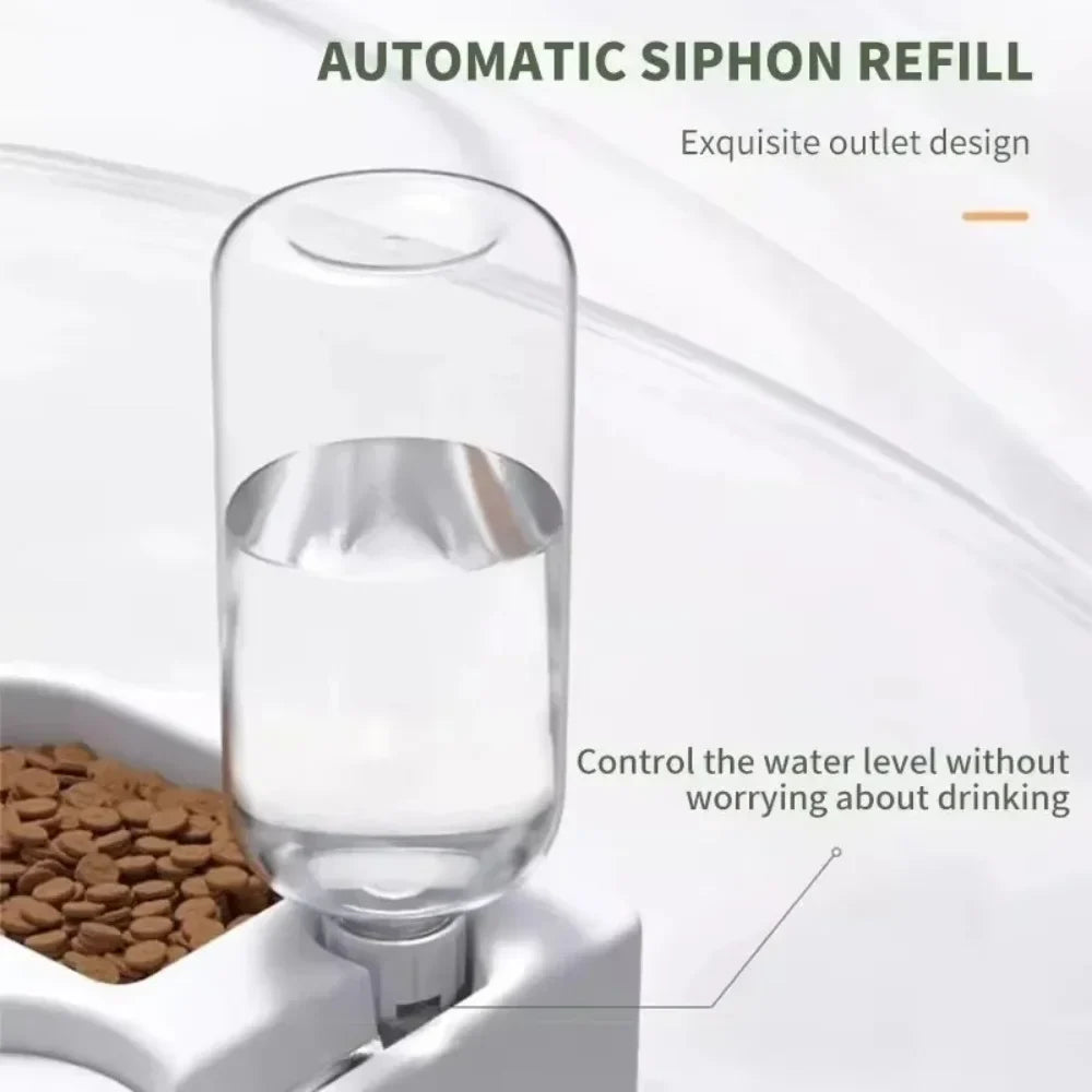 "Heart Shaped Automatic Pet Water and Food Dispenser, Self Refilling Bowl for Cats and Dogs."
