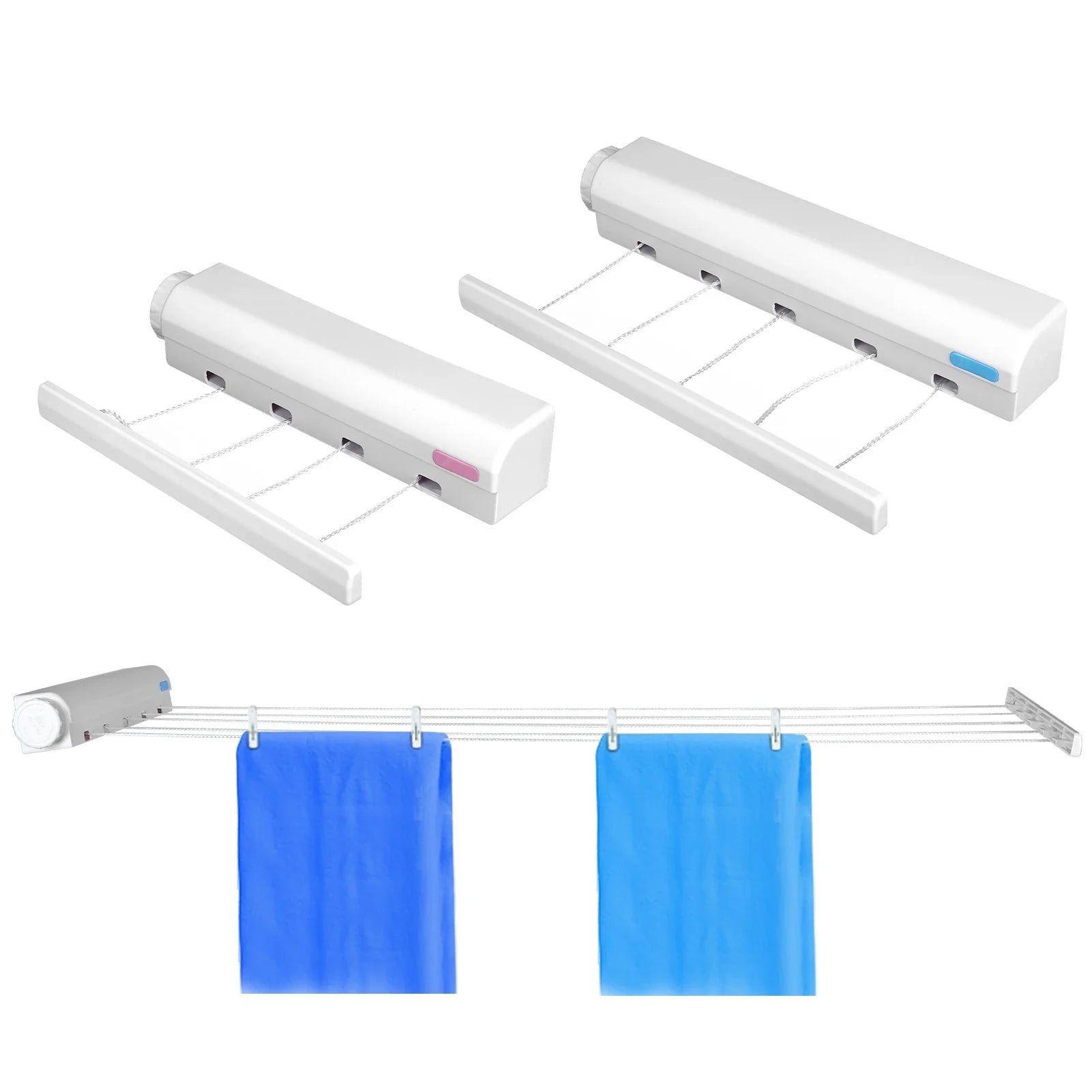 Telescopic Retractable Clothesline, Outdoor Laundry Drying Rope.