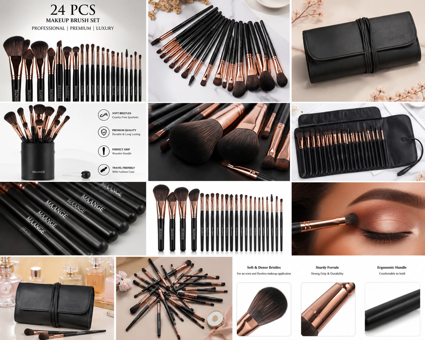 "Professional Makeup Brush Set – Eyeshadow & Eyeliner Cosmetic Brushes (3/13/22 Pcs)"