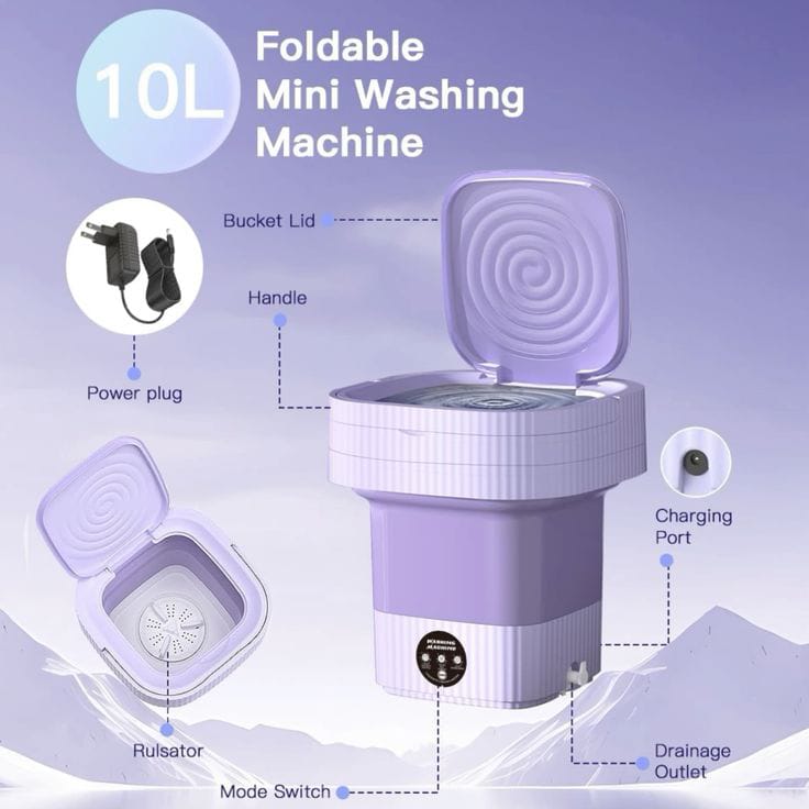Portable Mini Washing Machine – Foldable & Easy to Carry Anywhere