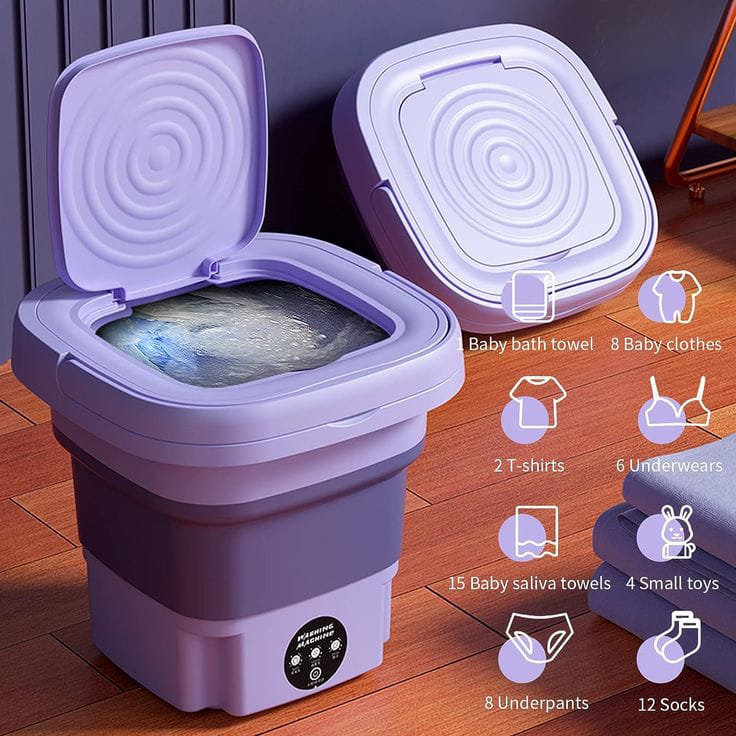 Portable Mini Washing Machine – Foldable & Easy to Carry Anywhere