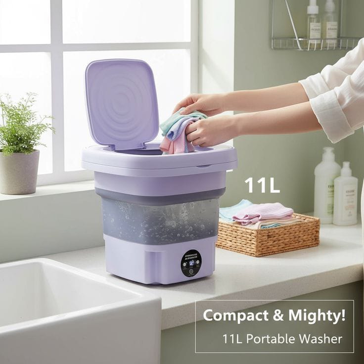 Portable Mini Washing Machine – Foldable & Easy to Carry Anywhere