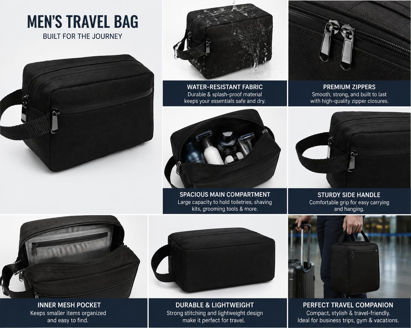 "Men's Waterproof Travel Toiletry Bag"