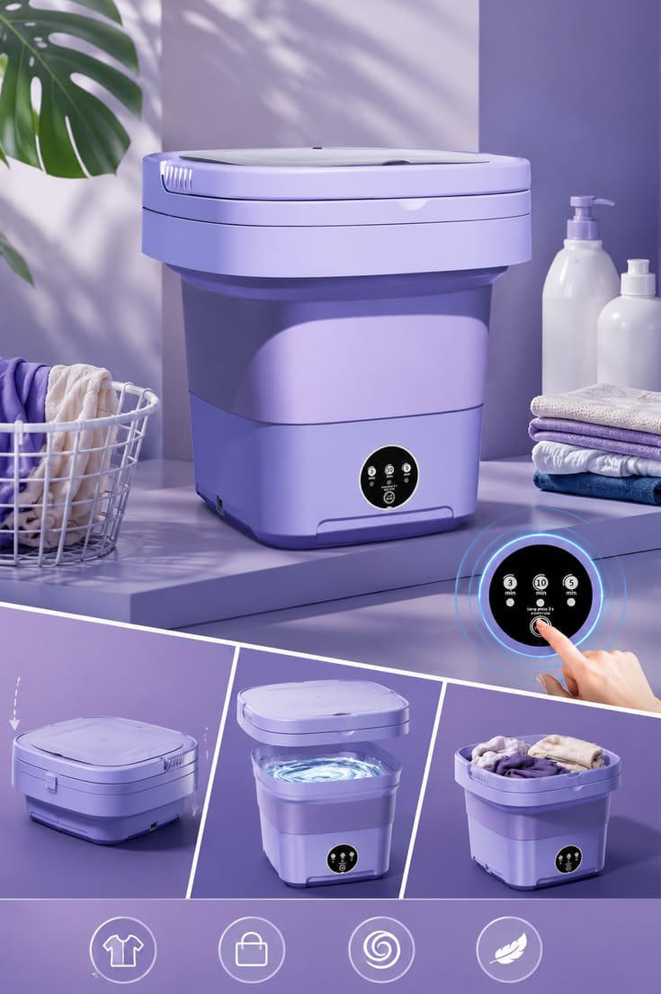Portable Mini Washing Machine – Foldable & Easy to Carry Anywhere